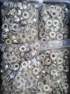 Flange Nuts น๊อตหัวจาน stainless M6 mm. Pitch 1.0 mm.
