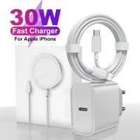 For Apple Original PD 30W Magnetic Wireless Charger For iPhone 14 Pro Max 13 12 11 Mini Fast Charging X XS XR 8 Plus USB-C Cable