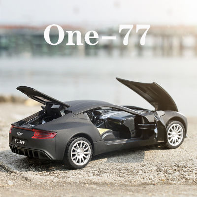 1:32 Aston Martin One-77 Metal Toy Cars Diecast Scale Model Kids Present With Pull Back Function Music Light Openable Door