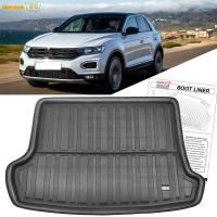 แผ่นรองผ้ายางปูท้ายรถพรมปูพื้นสำหรับ Volkswagen VW T-Roc Troc 2017 2018 2019 2020 2021 2022แผ่นรองเท้าในรถที่รองเท้า