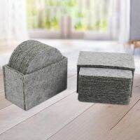 Heat Insulated Mat Round Cup Coaster 8Pcs Felt Square Hexagon Shape Table Decor