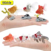 6 Pçs Conjunto De Animmar Peixes Douixes Mini ฐาน Micro Paisagem Bonito Pvc ประดับ Peixe Estatueta Lote Presente De Versaniário Criçanas