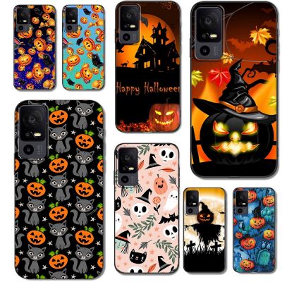 Case For TCL 40R 5G Case Back Phone Cover Protective Soft Silicone Black Tpu Halloween Cute Funda