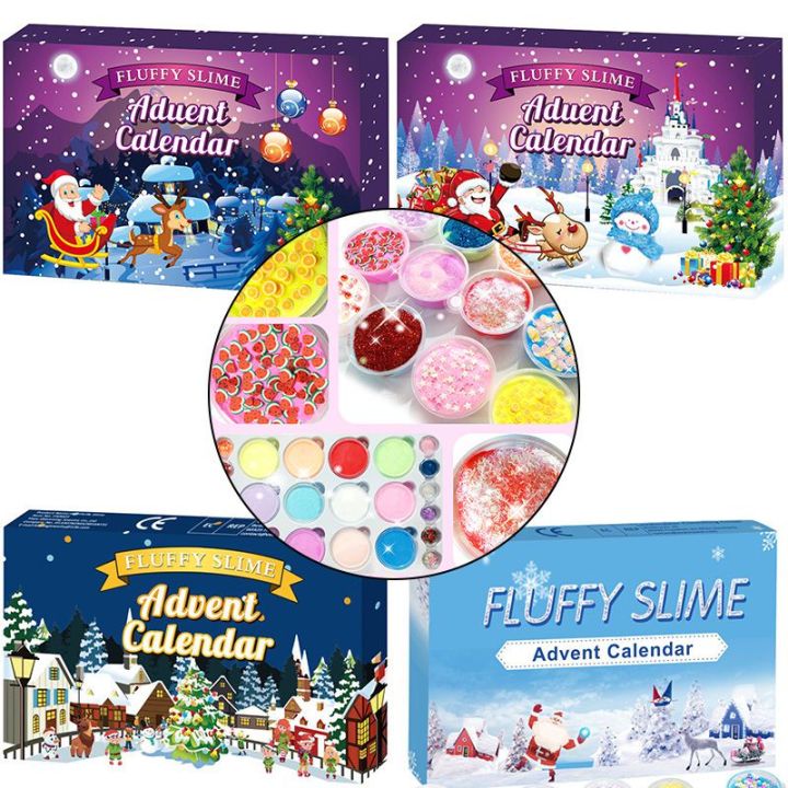 MZ Fluffy Slime Advent Calendar 24 Days Countdown To Christmas Xmas ...