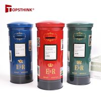 [COD] New retro wrought iron red British post box piggy bank childrens girl creative gift decoration