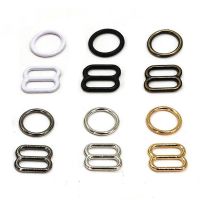 10Sets（20pcs）6mm-25mm Metal Bra Strap Adjustment Buckles Underwear sliders Rings Clips For Lingerie Adjustment DIY Accessories