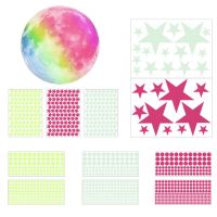 [24 Home Accessories] Star Stickers Glow In The Dark Glow Stars Kids Room สติ๊กเกอร์ติดผนัง Moon Star Glow In The Dark สติกเกอร์สำหรับตกแต่งเพดาน