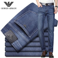 High Quality Original Armanis Jeans 2023 New Men Blue Jeans Classic Autumn Male Skinny Straight Stretch Brand Denim Pants Soft Comfortable Slim Fit Trousers