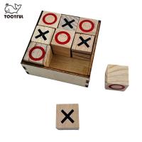 TOOYFUL TAC TAC Toe เกมกระดานไม้คลาสสิกเกมกระดานหมากรุก Xoxo สำหรับการเดินทางผู้ใหญ่