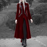 Renaissance Victorian Woman Jacket ยุคกลาง Steampunk Lace Coat Vintage Gothic Tuxedo Long Coat ชุดฮาโลวีนสำหรับผู้หญิง