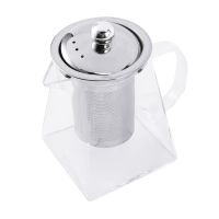 2X Square Glass Teapot with Infuser, 550 Ml Borosilicate Tea Pot with Strainer, Clear Leaf Tea Pots for Loose Tea