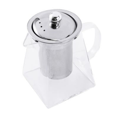 2X Square Glass Teapot with Infuser, 550 Ml Borosilicate Tea Pot with Strainer, Clear Leaf Tea Pots for Loose Tea