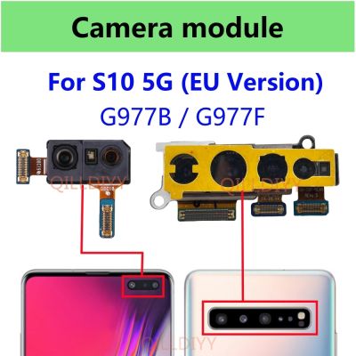 กล้องวิดีโอด้านหน้าหลักดั้งเดิมสําหรับ Samsung Galaxy S10 5G G977B G977F EU Version กล้องด้านหลังด้านหลัง Flex Cable Parts Replacement