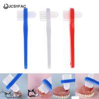 1PCS ใหม่ Dual หัวแปรงฟันปลอม T-shape Denture Dedicated Brush Toothbrush Gum Cleaner สำหรับผู้ชายผู้หญิง-Soneye