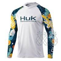 HUK เสื้อเบ็ดตกปลาเสื้อแขนยาวผู้ชายแห้งเร็วเสื้อผ้าระบายอากาศป้องกันรังสียูวีสำหรับใส่กลางแจ้งเสื้อยืดตกปลา Camisas Ce Pesca