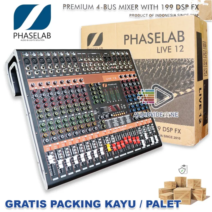 Mixer Audio Phaselab Live 12 Mikser 12 Chanel 4 Sub Grub 5 Aux Original
