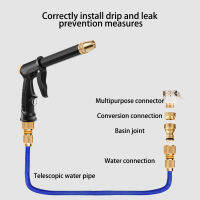 YEYA หัวฉีดชุบทองแดงแบบแท่งยาวสำหรับครอบครัวรถรถแรงดันสูงล้างน้ำได้แบบสองจุดเครื่องมือแรงดันสูงสำหรับล้างรถแบบรถแรงดันสูงสองวัตถุประสงค์