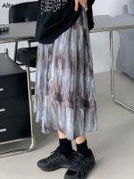 【CC】✜℡﹍  Tie Dye Skirts Mid-calf Waist Streetwear Y2k Fashion Korean Females Юбка Женская