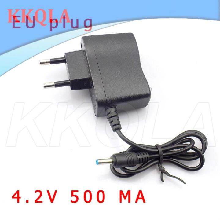 qkkqla-power-adapter-ac-to-dc-4-2v-0-5a-500ma-3-7v-18650-battery-torch-headlight-charging-supply-3-5mmx1-35mm-plug-charger