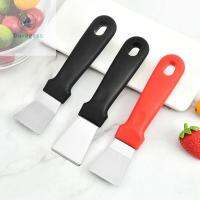 BUREGESS Pan BBQ สแตนเลสสตีล Slant Edge ยืดหยุ่น Black Stone เครื่องมือทำความสะอาดกระทะด้ามพลาสติกอุปกรณ์แต่งเล็บ