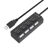 【Thriving】 hengqinbi USB 2.0 HUB 4พอร์ตความเร็วสูงแยก USB พร้อมไฟแสดงสถานะเปิด/ปิดสำหรับเดสก์ท็อปโน้ตบุ๊คแล็ปท็อป