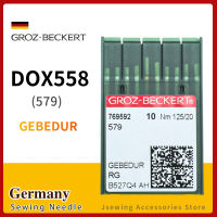 10PCS DOX558 GEBEDUR ความร้อน Titanium Groz-Beckert เข็มสำหรับ Keyhole จักรเย็บผ้า JUKI MEB-3200 BROTHER 980 Durkopp 558