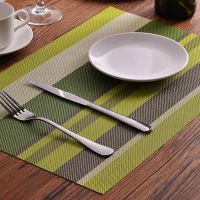 【CC】 Placemat Striped Slip-resistant Table Dining Disc Bowl Coasters 45x30cm