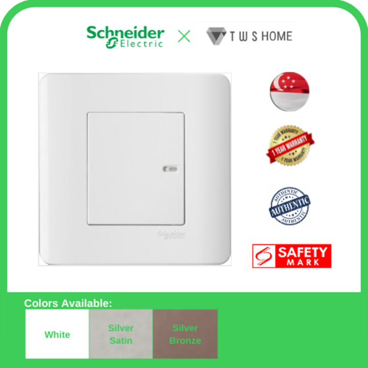 Schneider Electric ZENcelo 16AX 1Gang 1Way Or 2Way Full Flat Switch