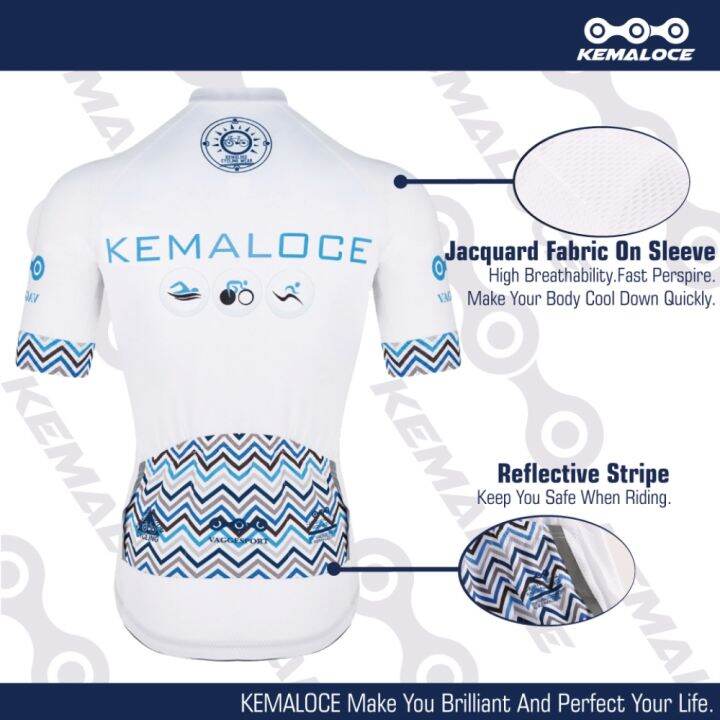 ร้อน-kemaloce-จักรยานย์คลาสสิกทีมระบายอากาศ-coolmax-สีขาวแห้งพอดีรอบเสื้อด้านบนแขนสั้นการแข่งขันจักรยานสวมใส่เครื่องแบบ