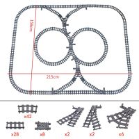 City Trains Bridge Flexible Switch Railway Tracks Rails Manual Level Crossing Forked Straight Curved Building Block Bricks Toys