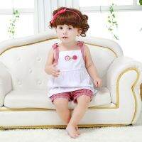 [COD] Qi Le summer new baby girl plaid snail suit childrens factory direct approval H2228