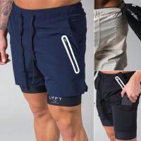 【Ready Stock】Running Shorts Men Fitness Gym Training Sport Shorts Quick Dry Workout Gym Jogging 2 In 1Double Deck Summer Men Shorts Pants Ft9r