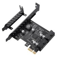 PCIE ถึง2พอร์ตการ์ดเอ็กซ์แพนชัน19Pin การ์ด PCI Express ความเร็วสูง5Gbps สำหรับ Windows 11, 10, 8.1, 8