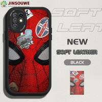 Jinsouwe เคสมือถือสำหรับ Infinix ร้อน10 /X682B Hot10 X682C ปลอกสำหรับการ์ตูนเด็กหญิงเด็กชายแมงมุม-ปกหนัง PU