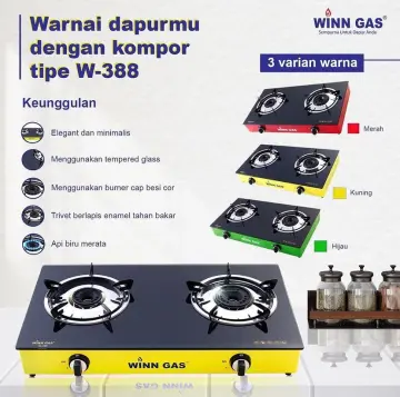 Promo Kompor Gas 2 Tungku Winn Gas W888 / Kompor Gas Tanam Kaca