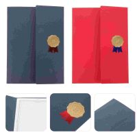 2 Pcs Paper Folders Honor Certificate Book Cover ID Document Diploma Holder Letter Sized Envelope