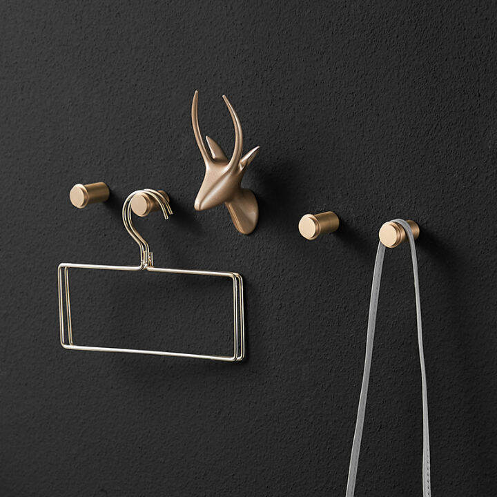 Punchfree wall hanging hook creative door hook Nordic porch gold