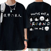 Anime Attack On Titan Friends Print T Shirt Men Shingeki No Kyojin Eren Yeager Graphic Tshirt Manga T Shirts Gildan Spot