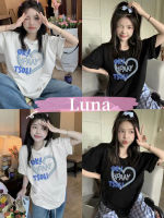 Luna shop?（พร้อมส่งจากกทม มาถึงใน 3-5 วัน）?เสื้อท่อนบน?เสื้อ ยืด ผู้หญิง เสื้อยืดสีขาว สีดำ oversize เสื้อยืดสไตล์เกาหลี 2023 เสื้อยืด ผญสวยๆ