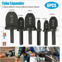 OD 6pcs Flaring Tube Air Conditioner Copper Pipe Expander Bearing Steel Swaging Tool Drill Bit Set