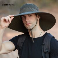 【CC】 Hat 15CM Big Eaves Male Mountaineering Hiking Quick-drying Caps Fishing Panama