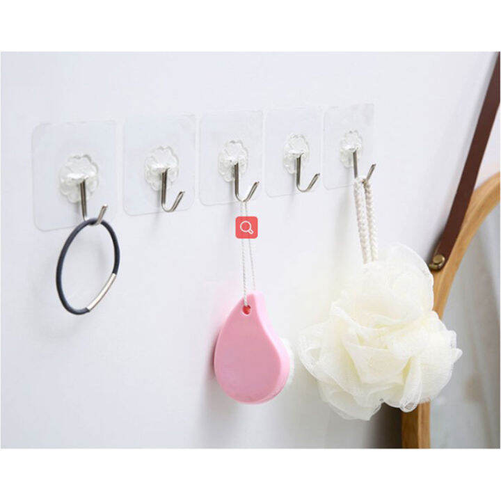 rayua-10-pcs-wall-hooks-15-kg-heavy-duty-self-adhesive-hook-ตะขอกันน้ำตะขอที่แข็งแรง