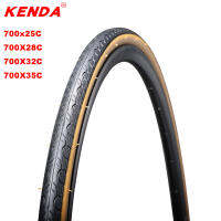 Kenda ยางจักรยาน700C 700x25C ยางจักรยานเสือหมอบลูกปัดลวด700er น้ำหนักเบา460กรัมยางด้านข้างสีเหลืองความต้านทานต่ำสูงสุด110 PSI