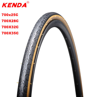 Kenda ยางจักรยาน700C 700x25C ยางจักรยานเสือหมอบลูกปัดลวด700er น้ำหนักเบา460กรัมยางด้านข้างสีเหลืองความต้านทานต่ำสูงสุด110 PSI