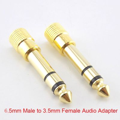 1/2pcs 6.5mm to 3.5mm Male to Female Headphone Stereo Audio Jack Plus Adapter 6.5 3.5 Converter Gold Music MP3 H10 Cables