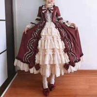 Spot parcel post Lolita Princess Dress Versatile Noble Bow Lace Ankle Dress Flower Wedding lolita Skirt