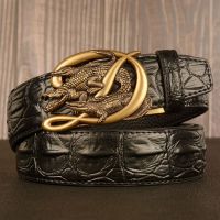 2022 New Male Automatic Buckle Belt Trend Crocodile Pattern Mens Belts Luxury Designer Man Waistband Mens Business Leather Belt Belts