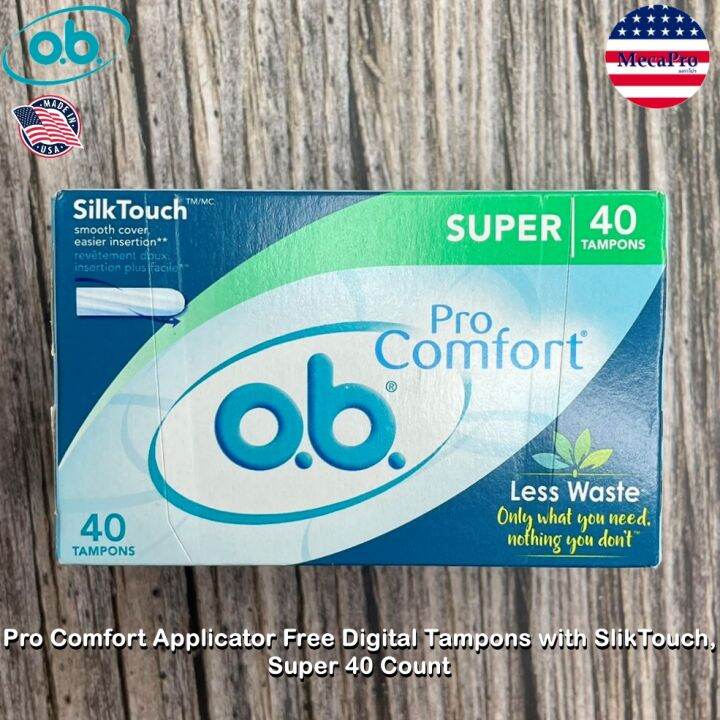 O.b.® Pro Comfort Applicator Free Digital Tampons With SlikTouch 40 ...