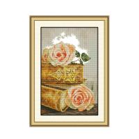 The bible and roses cross stitch kit 14ct 11ct pre stamped canvas embroidery DIY handmade needlework