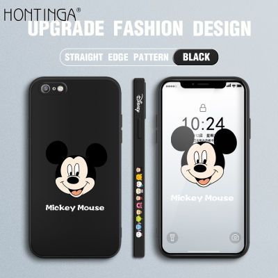 Hontinga ปลอกกรณีสำหรับ Iphone 6 6S 7 8 Plus SE 2020กรณีการ์ตูนอะนิเมะ Mickey Mouse สแควร์ Original ซิลิโคนนุ่มเหลว Edge กรณีรูปแบบคลุมทั้งหมดกล้องป้องกันกรณีกลับปลอกโทรศัพท์ Softcase สำหรับชาย